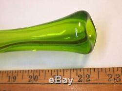 Grand Myers Vert Blenko Bottle Vase. Art Glass Decanter. MCM