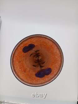 Grand Vase en Verre d'Art Iridescent Signé de Robert Held