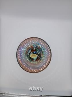 Grand Vase en Verre d'Art Iridescent Signé de Robert Held