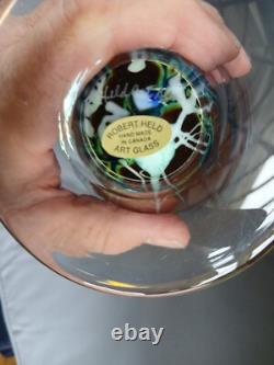 Grand Vase en Verre d'Art Iridescent Signé de Robert Held