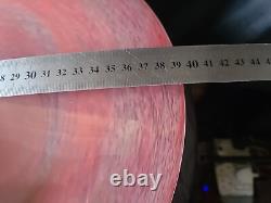 Grand bol en verre artistique rose, vase/porte-bougie en verre écossais Vasart, non marqué, 38 cm