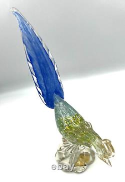 Grand oiseau faisan en verre d'art de Murano du milieu du siècle par Archimede Seguso vénitien
