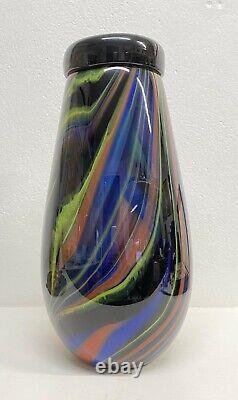 Grand vase Missoni design, vase en verre de Murano, Venise, vintage des années 80
