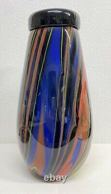 Grand vase Missoni design, vase en verre de Murano, Venise, vintage des années 80