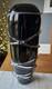 Grand Vase D&rsquo;art En Verre Italien Souffl&eacute; &agrave; La Main V, 47 Cm, Noir Avec Filets Appliqu&eacute;s, Style Murano