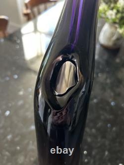 Grand vase en verre Sommerso tchèque des années 1960-70, 50 cm, améthyste et ambre, style Hospodka, MCM