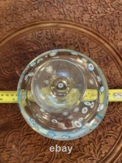 Grand vase en verre d’art Murano A. V. E. M. de 1,6 kg, bullicante et murrines étoilées, MCM