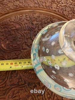 Grand vase en verre d’art Murano A. V. E. M. de 1,6 kg, bullicante et murrines étoilées, MCM