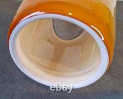 Grand vase en verre d'art Murano Sommerso vintage jaune blanc ITALIE 19 pièce d'énoncé