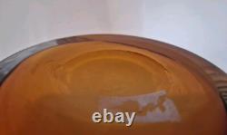 Grand vase en verre d'art Murano Sommerso vintage jaune blanc ITALIE 19 pièce d'énoncé