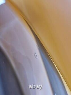 Grand vase en verre d'art Murano Sommerso vintage jaune blanc ITALIE 19 pièce d'énoncé