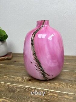 Grand vase en verre d'art à forme ronde à trois couches