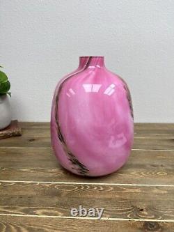 Grand vase en verre d'art à forme ronde à trois couches