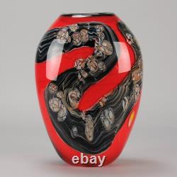 Grand vase en verre du milieu du 20e siècle intitulé Vase chinois par RSA Suède