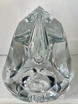Grand vase en verre facetté signé Buxton et Kutch, 4 kg ! 7,5 pouces