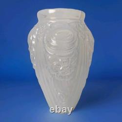 Grand vase en verre opalescent Art Déco français des années 30