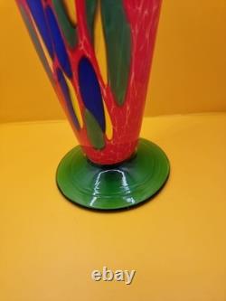 Grand vase vintage Murano de 32 cm en pâte de verre Murano moderne. Pièce rare, très bon état.