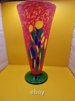 Grand vase vintage Murano de 32 cm en pâte de verre Murano moderne. Pièce rare, très bon état.