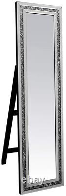 Grandiosité Miroir sur pied de dressing en verre cristal argenté 150 x 40cm
