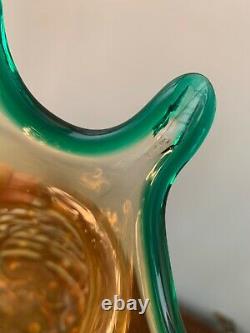 Hank Adams Blenko Ananas Vase Blown Art Glass 13
