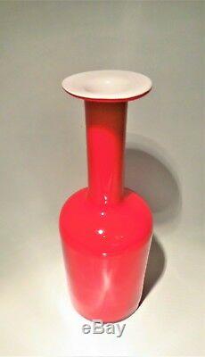 Holmegaard Otto Brauer Art Glass Vase Gul Siècle MID