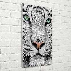 Impression murale Tulup en verre 70x140 Tigre blanc
