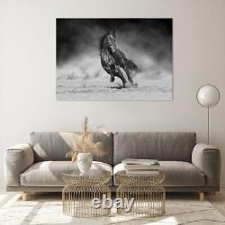 Impression sur verre 100x70cm Image d'art mural Galop de cheval Dynamique Décoration d'art moyen œuvre d'art