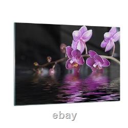 Impression sur verre 120x80cm Image d'art mural Asia Exotic Orchid Flower Grand Artwork