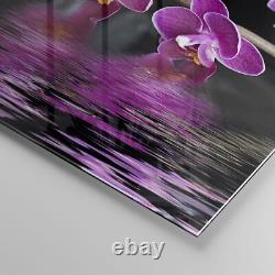 Impression sur verre 120x80cm Image d'art mural Asia Exotic Orchid Flower Grand Artwork