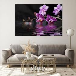 Impression sur verre 120x80cm Image d'art mural Asia Exotic Orchid Flower Grand Artwork