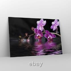 Impression sur verre 120x80cm Image d'art mural Asia Exotic Orchid Flower Grand Artwork