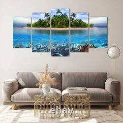 Impression sur verre 160x85cm Image d'art mural lagune plage eau océan Grand œuvre d'art