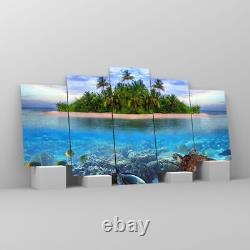 Impression sur verre 160x85cm Image d'art mural lagune plage eau océan Grand œuvre d'art