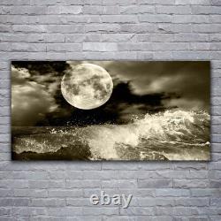 Impression sur verre Art mural 120x60 Image Image Paysage de nuit avec lune
