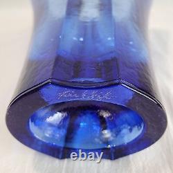 Incroyable Feu et Lumière VASE SIGNÉ 9 Aurora en Verre Recyclé Bleu Cobalt