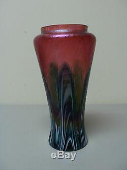 Insolite Rindskopf Art De Verre Vase Avec Tiré Plume & Huile Spot Decoration