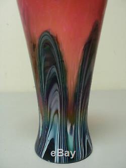 Insolite Rindskopf Art De Verre Vase Avec Tiré Plume & Huile Spot Decoration