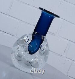 Jaroslav Svoboda Design Vase Vase en Verre Art en Verre Bleu avec Air Inclus