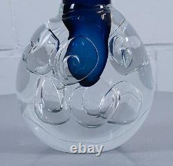 Jaroslav Svoboda Design Vase Vase en Verre Art en Verre Bleu avec Air Inclus