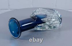 Jaroslav Svoboda Design Vase Vase en Verre Art en Verre Bleu avec Air Inclus