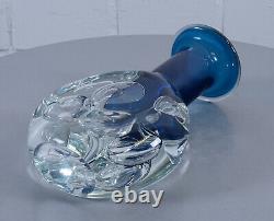 Jaroslav Svoboda Design Vase Vase en Verre Art en Verre Bleu avec Air Inclus