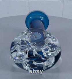 Jaroslav Svoboda Design Vase Vase en Verre Art en Verre Bleu avec Air Inclus