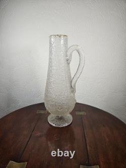 Jarre à orangeade antique victorienne en verre surélevé avec appliques prunts