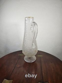 Jarre à orangeade antique victorienne en verre surélevé avec appliques prunts