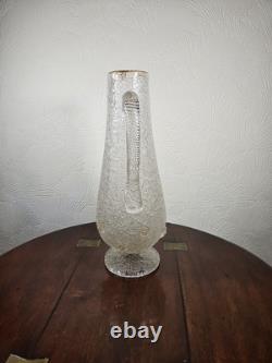 Jarre à orangeade antique victorienne en verre surélevé avec appliques prunts