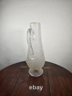 Jarre à orangeade antique victorienne en verre surélevé avec appliques prunts