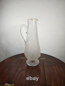 Jarre à orangeade antique victorienne en verre surélevé avec appliques prunts