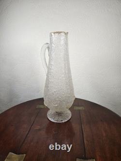 Jarre à orangeade antique victorienne en verre surélevé avec appliques prunts