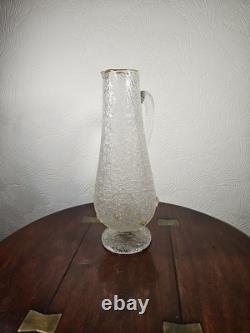 Jarre à orangeade antique victorienne en verre surélevé avec appliques prunts