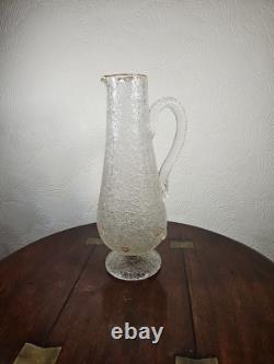 Jarre à orangeade antique victorienne en verre surélevé avec appliques prunts